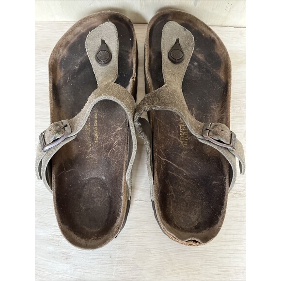 Birkenstock Womens Gizeh Size 38 US 7.5 approx shoe Sandal Cork Floor - Picture 4 of 14